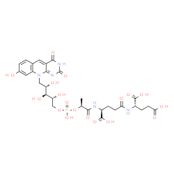 ChemSpider 2D Image | (3S,8S,11S,16R,17S,18S)-13,16,17,18-Tetrahydroxy-19-(8-hydroxy-2,4-dioxo-3,4-dihydropyrimido[4,5-b]quinolin-10(2H)-yl)-11-methyl-5,10-dioxo-12,14-dioxa-4,9-diaza-13-phosphanonadecane-1,3,8-tricarboxyl
ic acid 13-oxide | C29H36N5O18P