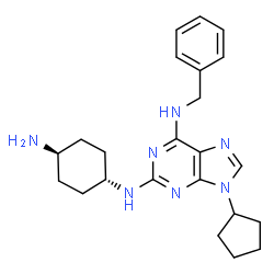 ChemSpider 2D Image | 2-[TRANS-(4-AMINOCYCLOHEXYL)AMINO]-6-(BENZYL-AMINO)-9-CYCLOPENTYLPURINE | C23H31N7