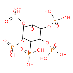 ChemSpider 2D Image | (1S,2R,3S,4R,5S,6R)-6-Hydroxy-1,2,3,4,5-cyclohexanepentayl pentakis[dihydrogen (phosphate)] | C6H17O21P5