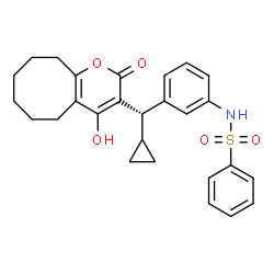 ChemSpider 2D Image | N-(3-CYCLOPROPYL(5,6,7,8,9,10-HEXAHYDRO-2-OXO-2H-CYCLOOCTA[B]PYRAN-3-YL)METHYL)PHENYLBENZENSULFONAMIDE | C27H29NO5S