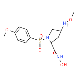 ChemSpider 2D Image | (4S)-N-Hydroxy-4-(methoxyamino)-1-[(4-methoxyphenyl)sulfonyl]-D-prolinamide | C13H19N3O6S