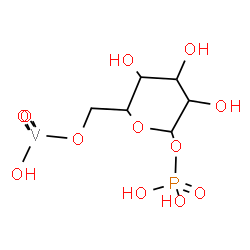 ChemSpider 2D Image | Hydroxy(dioxo)(1-O-phosphono-alpha-D-glucopyranosato-kappaO~6~)vanadium | C6H13O12PV