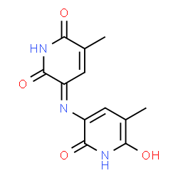 ChemSpider 2D Image | (3E)-3-[(6-Hydroxy-5-methyl-2-oxo-1,2-dihydro-3-pyridinyl)imino]-5-methyl-2,6(1H,3H)-pyridinedione | C12H11N3O4