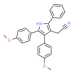 ChemSpider 2D Image | 4,5-BIS(4-METHOXYPHENYL)-2-PHENYLPYRROLE-3-ACETONITRILE | C26H22N2O2
