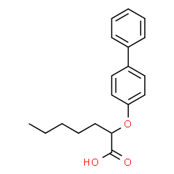 ChemSpider 2D Image | 2-(4-Biphenylyloxy)heptanoic acid | C19H22O3
