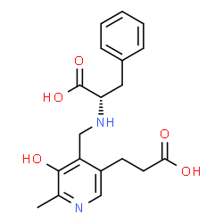 ChemSpider 2D Image | N-{[5-(2-Carboxyethyl)-3-hydroxy-2-methyl-4-pyridinyl]methyl}-L-phenylalanine | C19H22N2O5
