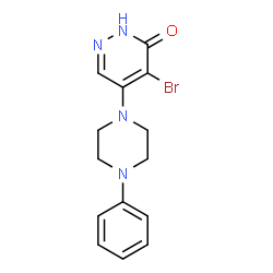 ChemSpider 2D Image | 4-Bromo-5-(4-phenyl-1-piperazinyl)-3(2H)-pyridazinone | C14H15BrN4O
