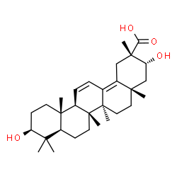 ChemSpider 2D Image | (3beta,21alpha)-3,21-Dihydroxyoleana-11,13(18)-dien-29-oic acid | C30H46O4
