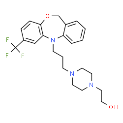 ChemSpider 2D Image | 2-(4-{3-[7-(Trifluoromethyl)dibenzo[b,e][1,4]oxazepin-5(11H)-yl]propyl}-1-piperazinyl)ethanol | C23H28F3N3O2
