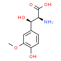 ChemSpider 2D Image | (betaR)-beta-Hydroxy-3-methoxy-L-tyrosine | C10H13NO5