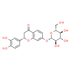 ChemSpider 2D Image | (2S)-2-(3,4-Dihydroxyphenyl)-4-oxo-3,4-dihydro-2H-chromen-7-yl beta-D-glucopyranoside | C21H22O10