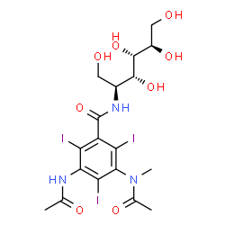 ChemSpider 2D Image | 2-({3-Acetamido-5-[acetyl(methyl)amino]-2,4,6-triiodobenzoyl}amino)-2-deoxy-D-glucitol | C18H24I3N3O8
