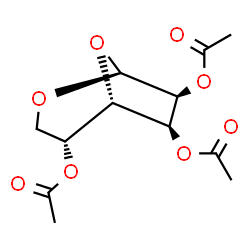 ChemSpider 2D Image | (1S,4R,5S,6S,7S)-2,8-Dioxabicyclo[3.2.1]octane-4,6,7-triyl triacetate | C12H16O8