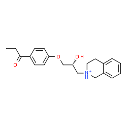 ChemSpider 2D Image | 2-[(2R)-2-Hydroxy-3-(4-propionylphenoxy)propyl]-1,2,3,4-tetrahydroisoquinolinium | C21H26NO3
