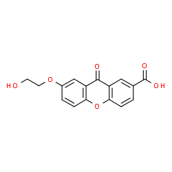 ChemSpider 2D Image | 7-(2-Hydroxyethoxy)-9-oxo-9H-xanthene-2-carboxylic acid | C16H12O6