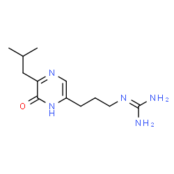 ChemSpider 2D Image | 2-[3-(5-Isobutyl-6-oxo-1,6-dihydro-2-pyrazinyl)propyl]guanidine | C12H21N5O