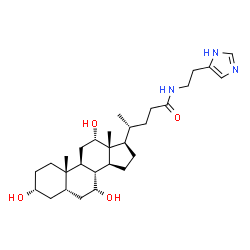 ChemSpider 2D Image | (3alpha,5beta,7alpha,12alpha)-3,7,12-Trihydroxy-N-[2-(1H-imidazol-5-yl)ethyl]cholan-24-amide | C29H47N3O4
