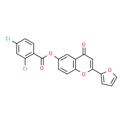 ChemSpider 2D Image | 2-(2-Furyl)-4-oxo-4H-chromen-6-yl 2,4-dichlorobenzoate | C20H10Cl2O5