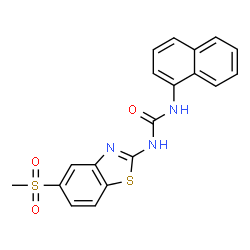 ChemSpider 2D Image | 1-[5-(Methylsulfonyl)-1,3-benzothiazol-2-yl]-3-(1-naphthyl)urea | C19H15N3O3S2
