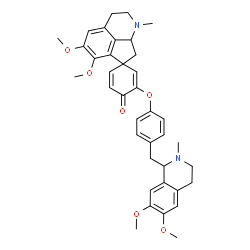 ChemSpider 2D Image | 3-{4-[(6,7-Dimethoxy-2-methyl-1,2,3,4-tetrahydro-1-isoquinolinyl)methyl]phenoxy}-5',6'-dimethoxy-1'-methyl-2',3',8',8a'-tetrahydro-1'H,4H-spiro[cyclohexa-2,5-diene-1,7'-cyclopenta[ij]isoquinolin]-4-on
e | C38H42N2O6