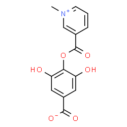 ChemSpider 2D Image | 3,5-Dihydroxy-4-{[(1-methyl-3-pyridiniumyl)carbonyl]oxy}benzoate | C14H11NO6