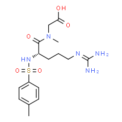 ChemSpider 2D Image | N~5~-(Diaminomethylene)-N~2~-[(4-methylphenyl)sulfonyl]-L-ornithyl-N-methylglycine | C16H25N5O5S