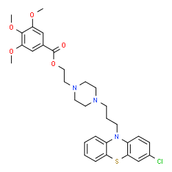 ChemSpider 2D Image | 2-{4-[3-(3-Chloro-10H-phenothiazin-10-yl)propyl]-1-piperazinyl}ethyl 3,4,5-trimethoxybenzoate | C31H36ClN3O5S