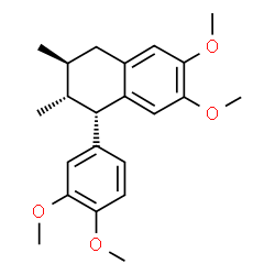 ChemSpider 2D Image | (1S,2R,3S)-1-(3,4-Dimethoxyphenyl)-6,7-dimethoxy-2,3-dimethyl-1,2,3,4-tetrahydronaphthalene | C22H28O4