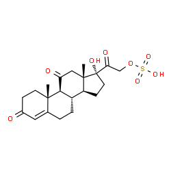 ChemSpider 2D Image | 17-Hydroxy-3,11,20-trioxopregn-4-en-21-yl hydrogen sulfate | C21H28O8S