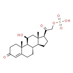 ChemSpider 2D Image | (11beta)-11-Hydroxy-3,20-dioxopregn-4-en-21-yl hydrogen sulfate | C21H30O7S