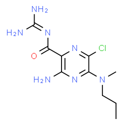 ChemSpider 2D Image | 3-Amino-N-(aminoiminomethyl)-6-chloro-5-(methylpropylamino)-2-pyrazinecarboxamide | C10H16ClN7O