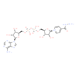 ChemSpider 2D Image | [(2R,3S,4R,5R)-5-(6-aminopurin-9-yl)-3,4-dihydroxy-tetrahydrofuran-2-yl]methyl [[(2R,3S,4R,5R)-5-[4-(hydrazinecarbonyl)pyridin-1-ium-1-yl]-3,4-dihydroxy-tetrahydrofuran-2-yl]methoxy-hydroxy-phosphoryl] hydrogen phosphate | C21H29N8O14P2