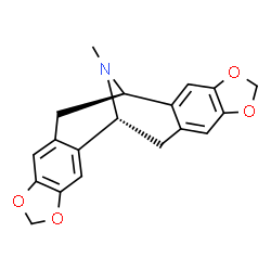 ChemSpider 2D Image | (1R,12R)-23-Methyl-5,7,16,18-tetraoxa-23-azahexacyclo[10.10.1.0~2,10~.0~4,8~.0~13,21~.0~15,19~]tricosa-2(10),3,8,13(21),14,19-hexaene | C19H17NO4