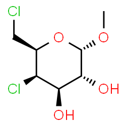 ChemSpider 2D Image | Methyl 4,6-dichloro-4,6-dideoxy-alpha-D-galactopyranoside | C7H12Cl2O4
