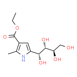 ChemSpider 2D Image | Ethyl 2-methyl-5-[(1R,2S,3R)-1,2,3,4-tetrahydroxybutyl]-1H-pyrrole-3-carboxylate | C12H19NO6