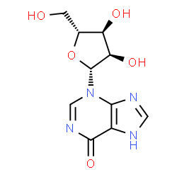 ChemSpider 2D Image | 3-(beta-D-Ribofuranosyl)-3,7-dihydro-6H-purin-6-one | C10H12N4O5