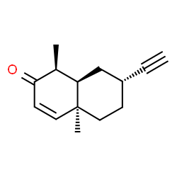 ChemSpider 2D Image | (1S,4aS,7R,8aR)-7-Ethynyl-1,4a-dimethyl-4a,5,6,7,8,8a-hexahydro-2(1H)-naphthalenone | C14H18O