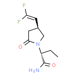ChemSpider 2D Image | (2R)-2-[(4S)-4-(2,2-Difluorovinyl)-2-oxo-1-pyrrolidinyl]butanamide | C10H14F2N2O2