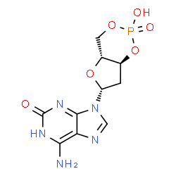 ChemSpider 2D Image | 6-Amino-9-[(4aR,6R,7aS)-2-hydroxy-2-oxidotetrahydro-4H-furo[3,2-d][1,3,2]dioxaphosphinin-6-yl]-1,9-dihydro-2H-purin-2-one | C10H12N5O6P
