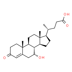 ChemSpider 2D Image | 7alpha-Hydroxy-3-oxochol-4-en-24-oic acid | C24H36O4