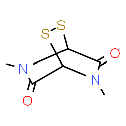 ChemSpider 2D Image | 5,7-Dimethyl-2,3-dithia-5,7-diazabicyclo[2.2.2]octane-6,8-dione | C6H8N2O2S2
