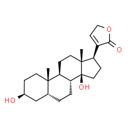 ChemSpider 2D Image | 3-[(3beta,5beta,14beta,17beta)-3,14-Dihydroxyandrostan-17-yl]-2(5H)-furanone | C23H34O4