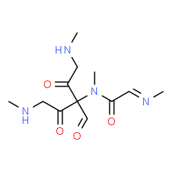 ChemSpider 2D Image | (2E)-N-[3-Formyl-1,5-bis(methylamino)-2,4-dioxo-3-pentanyl]-N-methyl-2-(methylimino)acetamide | C12H20N4O4