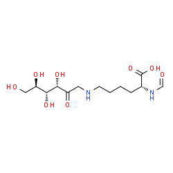 ChemSpider 2D Image | (2R)-2-Formamido-6-{[(3S,4R,5R)-3,4,5,6-tetrahydroxy-2-oxohexyl]amino}hexanoic acid | C13H24N2O8