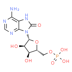 ChemSpider 2D Image | 8-Oxo-8-hydroadenosine 5'-(dihydrogen phosphate) | C10H14N5O8P
