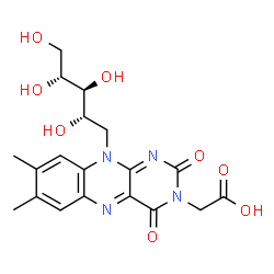 ChemSpider 2D Image | 1-[3-(Carboxymethyl)-7,8-dimethyl-2,4-dioxo-3,4-dihydrobenzo[g]pteridin-10(2H)-yl]-1-deoxy-D-ribitol | C19H22N4O8