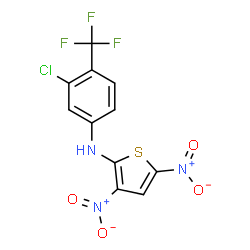 ChemSpider 2D Image | n-(3-chloro-4-(trifluoromethyl)phenyl)-3,5-dinitro-2-thiophenamine | C11H5ClF3N3O4S