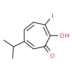 ChemSpider 2D Image | 2-Hydroxy-3-iodo-6-isopropyl-2,4,6-cycloheptatrien-1-one | C10H11IO2