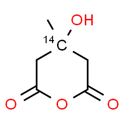 ChemSpider 2D Image | 4-Hydroxy-4-methyl(4-~14~C)dihydro-2H-pyran-2,6(3H)-dione | C514CH8O4