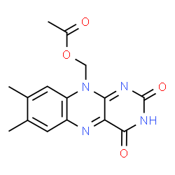 ChemSpider 2D Image | (7,8-Dimethyl-2,4-dioxo-3,4-dihydrobenzo[g]pteridin-10(2H)-yl)methyl acetate | C15H14N4O4